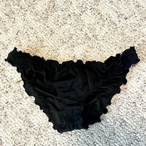 Black Victoria Secret Ruffle Cheeky Bikini